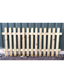 Round Top Pale Panel Fence