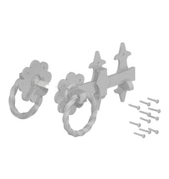 Ornamental Twisted Ring Gate Latch Galvanised